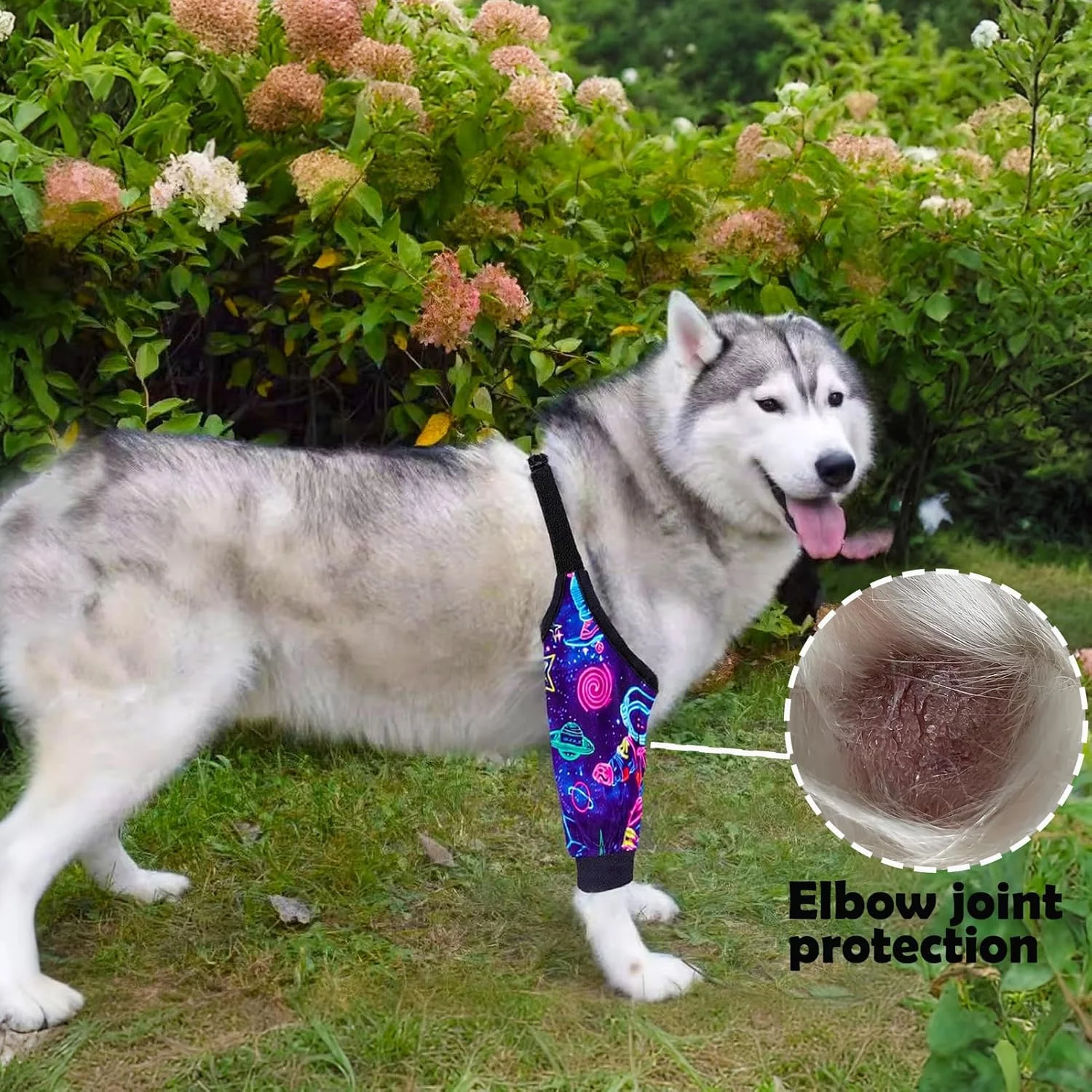 آستین محافظ آرنج سگ، پد محافظ زانو، آستین درمان پینه آرنج برای زخم ها، جلوگیری از لیسیدن پاهای جلویی برای سگ های بزرگ سایز 3XL، فضانورد