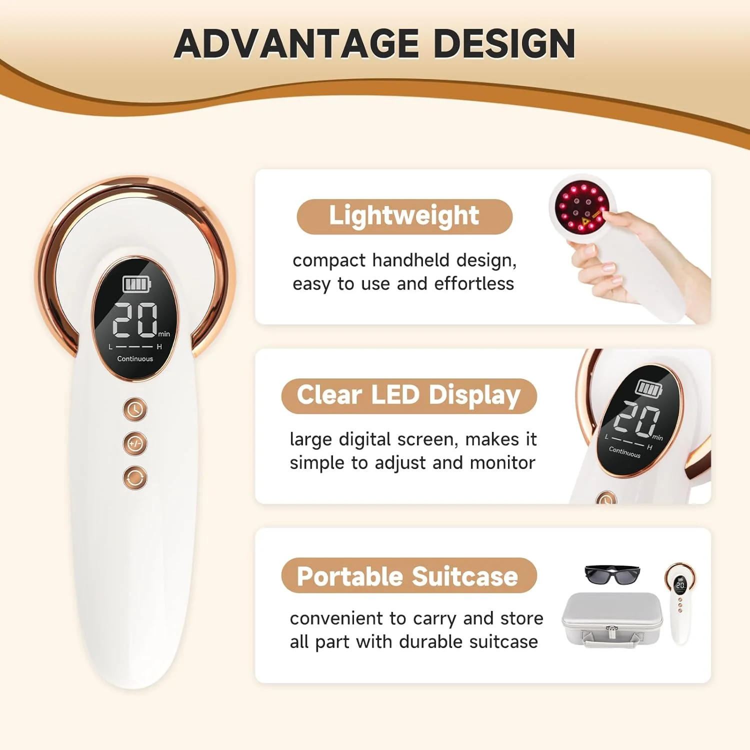 دستگاه نوردرمانی لیزری سرد قرمز برای سگ ها، دستگاه نوردرمانی مادون قرمز دستی با کیف قابل حمل، نمایشگر LED واضح و حالت پیوسته/پالس و 3 سطح قدرت، 12 عدد 650 نانومتر و 4 عدد 808 نانومتر