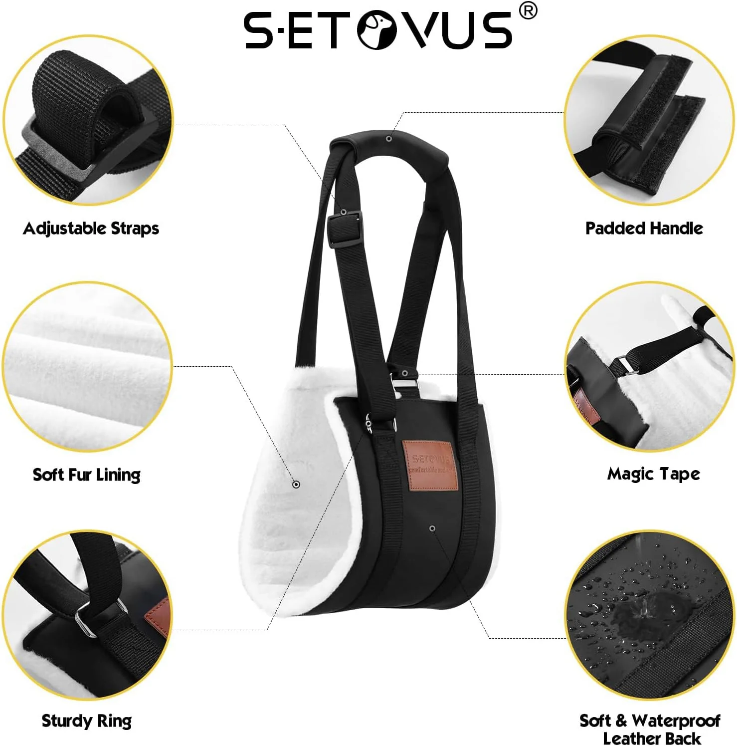 اسلینگ سگ برای پاهای عقب، هارنس بالابر سگ، اسلینگ سگ چسبی برای سگ های بزرگ، کمک کننده به سگ های مسن، کمک به توانبخشی رباط صلیبی K9 (بزرگ)