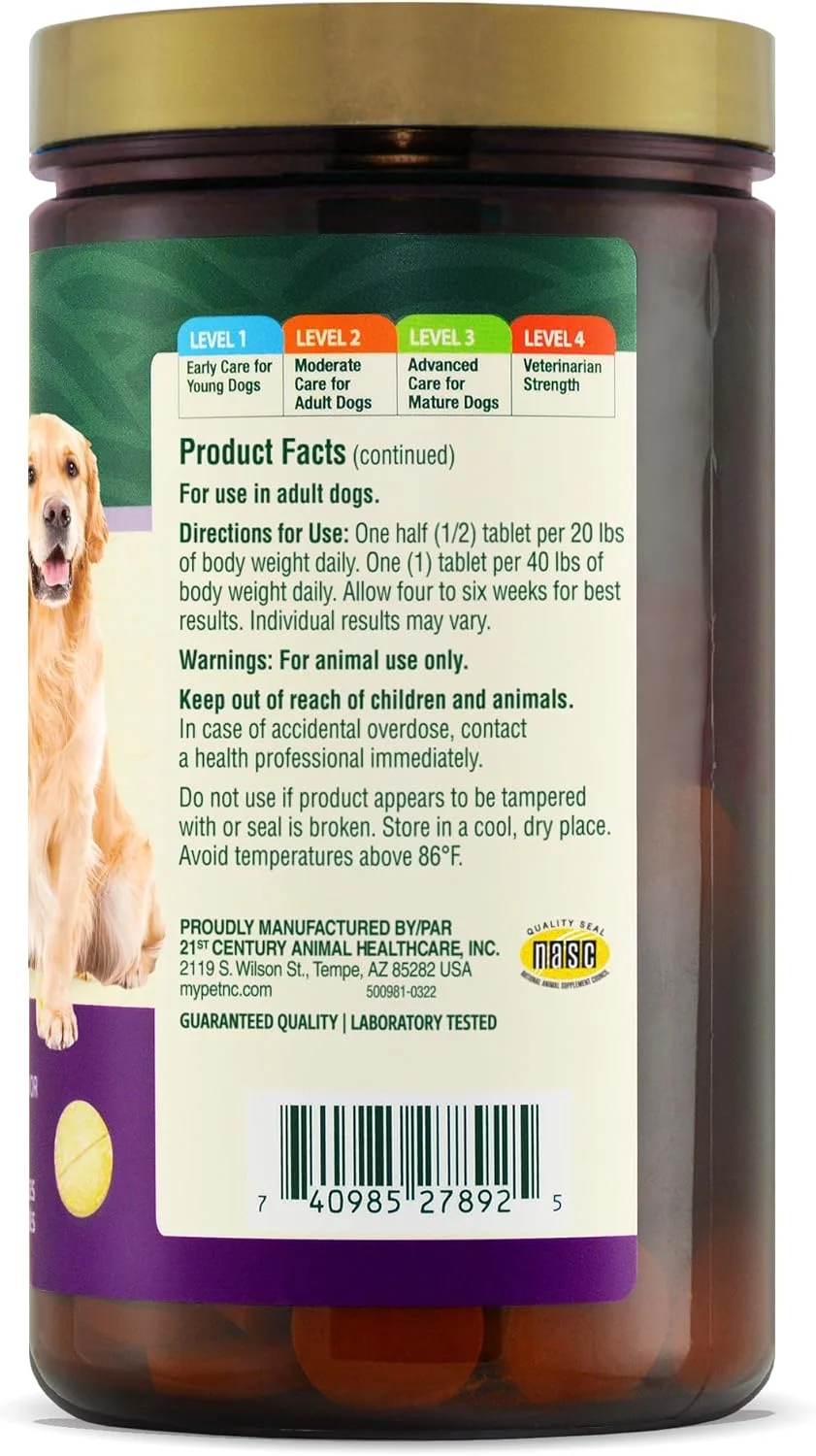 مکمل بهداشت مفاصل و استخوان سطح 4 پت اِن سی نچرال کر برای سگ ها (150 عدد)، قرص های جویدنی گلوکزامین کندرویتین MSM برای سگ ها با منگنز، مکمل پشتیبانی از استخوان و مفاصل با طعم جگر مکمل بهداشت مفاصل و استخوان سطح 4 پت اِن سی نچرال کر برای سگ ها (150 عدد)، قرص های جویدنی گلوکزامین کندرویتین MSM برای سگ ها با منگنز، مکمل پشتیبانی از استخوان و مفاصل با طعم جگر