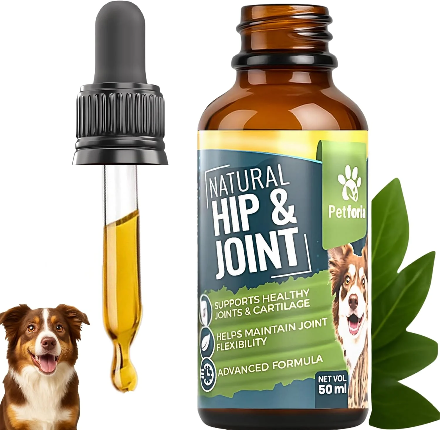 مایع تسکین درد برای سگ ها | تسکین درد مفاصل در سگ ها، ضد التهاب | فرمول سریع الاثر | گلوکزامین برای سگ ها - بسته 1 عددی