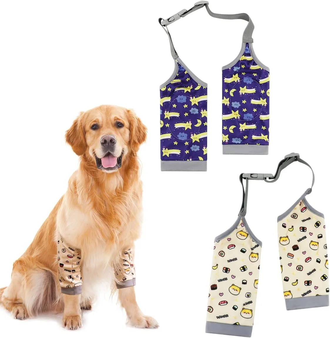 بسته دو عددی آرنج بند سگ، محافظ بدن سگ پس از جراحی، زانو بند پای عقب سگ، محافظ پنجه سگ، آستین ریکاوری جراحی سگ سایز ایکس لارج مناسب برای پاهای جلویی سگ های متوسط و بزرگ