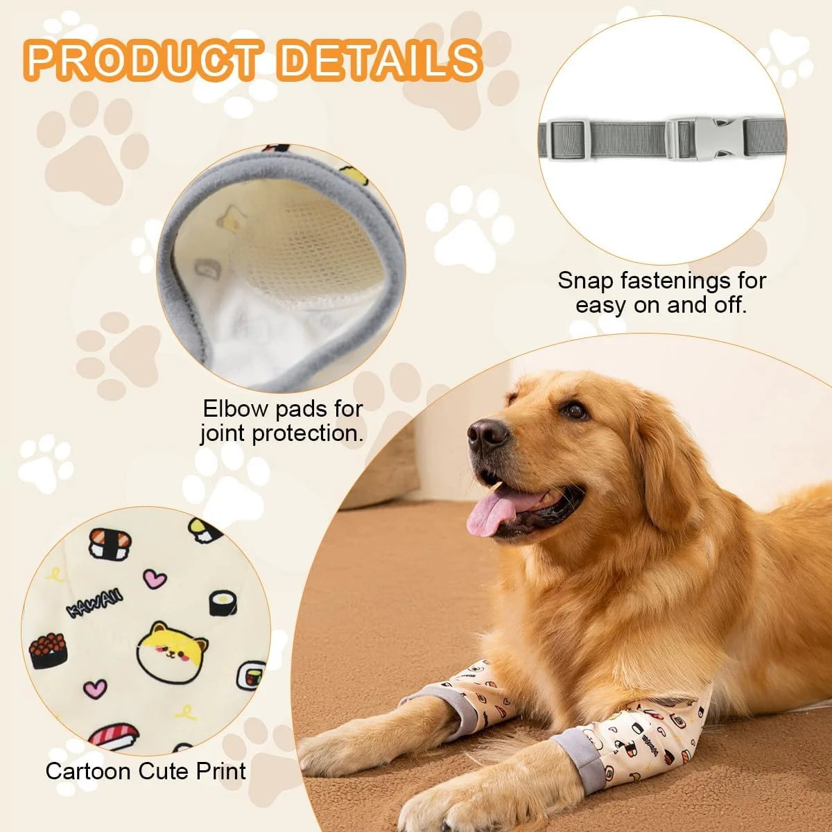بسته دو عددی آرنج بند سگ، محافظ بدن سگ پس از جراحی، زانو بند پای عقب سگ، محافظ پنجه سگ، آستین ریکاوری جراحی سگ سایز ایکس لارج مناسب برای پاهای جلویی سگ های متوسط و بزرگ