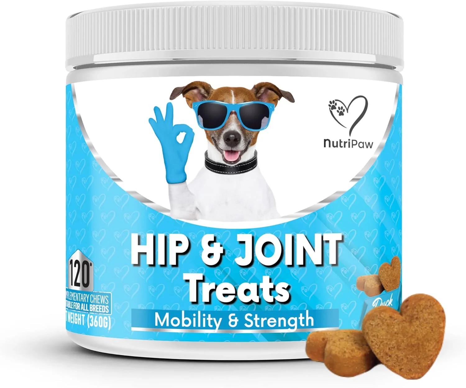 تشویقی های مفصلی و لگنی NutriPaw برای سگ ها - سفتی، قدرت، چابکی و انعطاف پذیری - مکمل مفاصل با گلوکزامین، MSM، کندرویتین و صدف لب سبز - ایده آل برای همه سگ ها