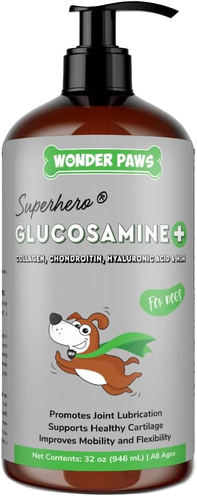 مایع گلوکزامین ممتاز WONDER PAWS برای سگ ها، پشتیبانی از مفاصل، انعطاف پذیری، غضروف و تحرک - مکمل مفصل ران با کندرویتین، MSM، کلاژن و اسید هیالورونیک (946 میلی لیتر) مایع گلوکزامین ممتاز WONDER PAWS برای سگ ها، پشتیبانی از مفاصل، انعطاف پذیری، غضروف و تحرک - مکمل مفصل ران با کندرویتین، MSM، کلاژن و اسید هیالورونیک (946 میلی لیتر)
