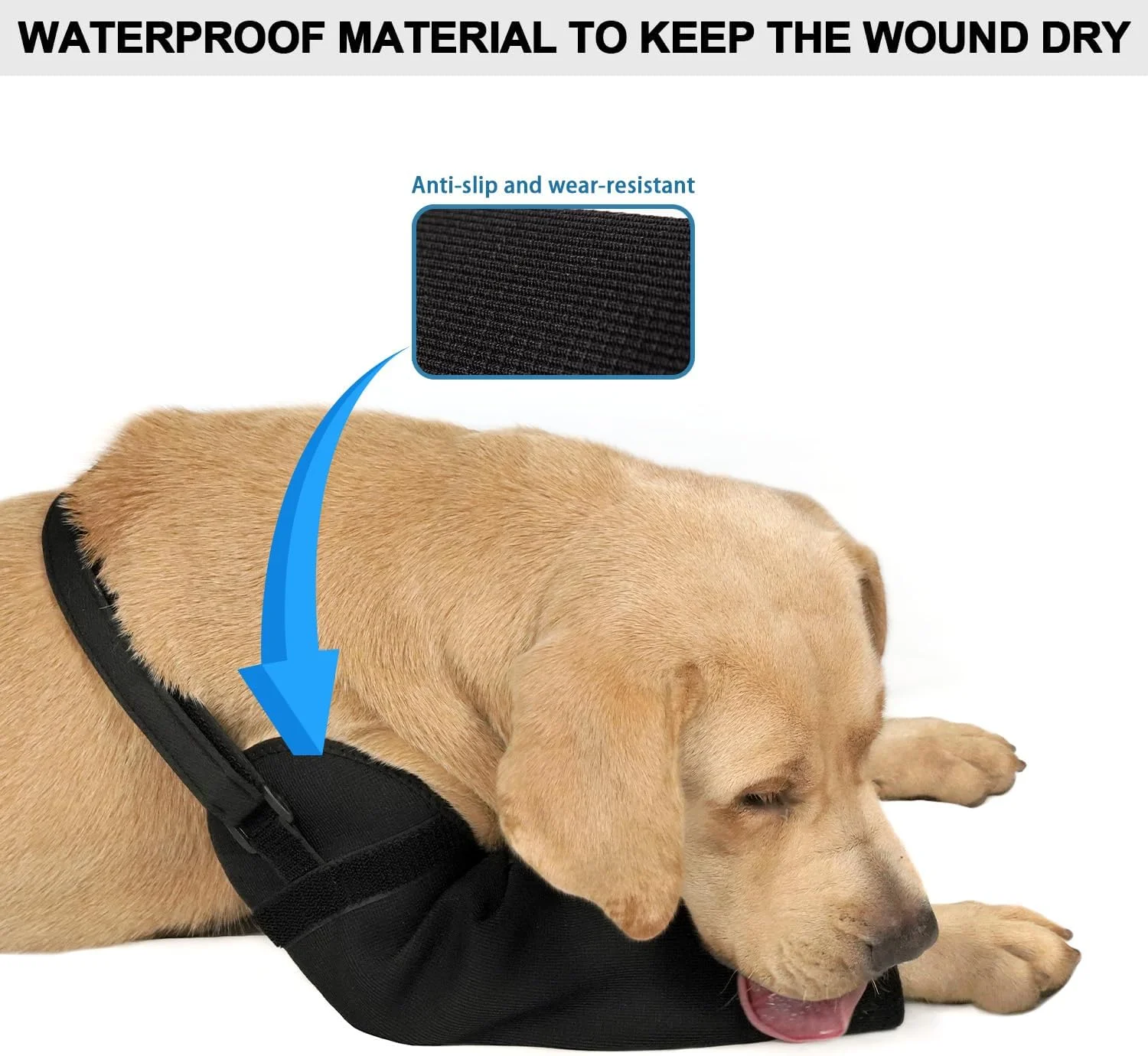 آستین بهبودی سگ - جایگزین طوق الیزابت، آستین پای حیوانات خانگی مقاوم در برابر سایش و ضد آب با ضخامت 2.5 میلی متر، قابل شستشو، از لیسیدن/گاز گرفتن جلوگیری می کند و زخم ها را خشک نگه می دارد (مشکی، 2XL)
