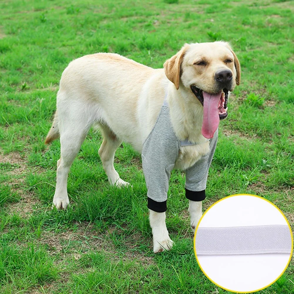 آستین ریکاوری سگ Wohlstand، پدهای آرنج سگ، کاف پنجه جلویی سگ، پدهای آرنج الاستیک سگ، ریکاوری پای جلویی قابل تنظیم سگ (L)