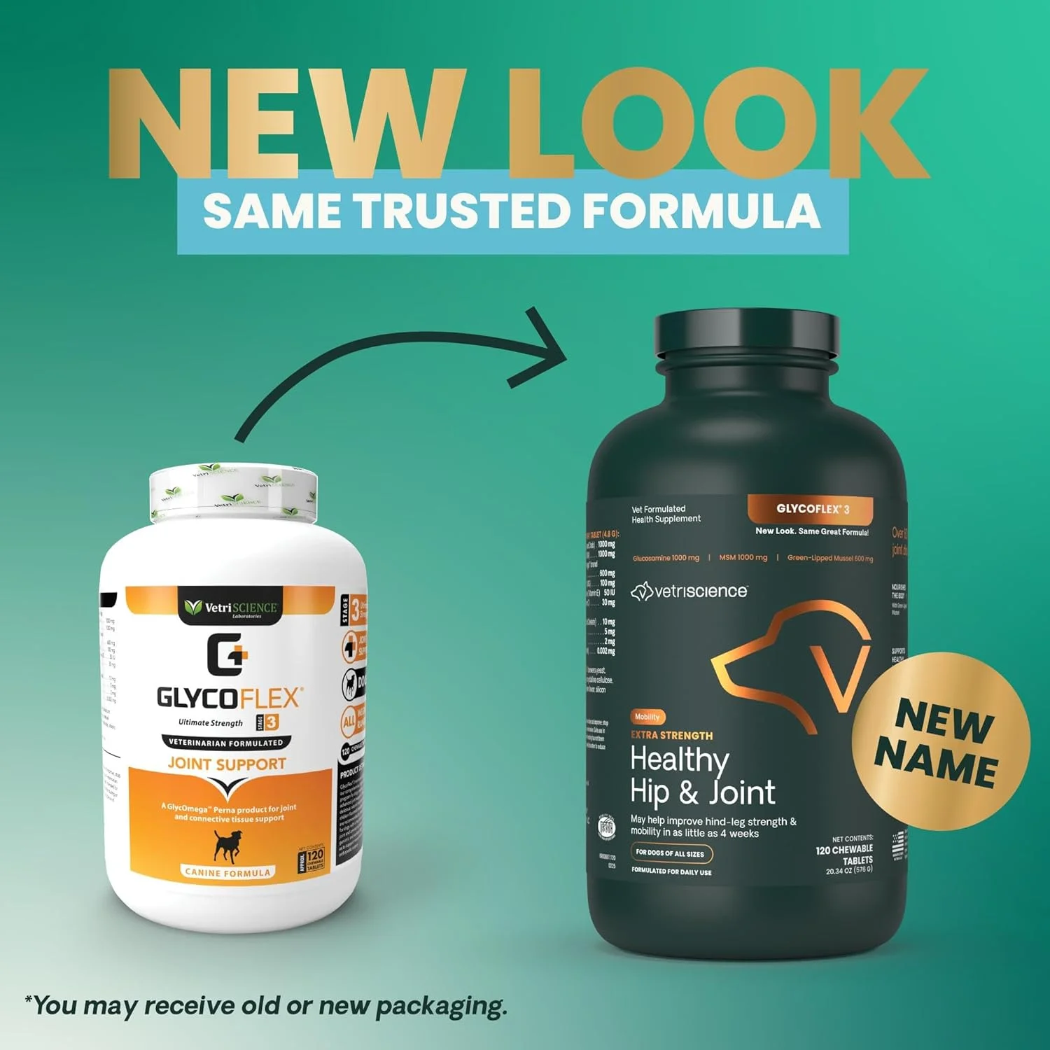 VetriScience Laboratories - GlycoFlex 3 پشتیبانی از مفصل ران و مفاصل