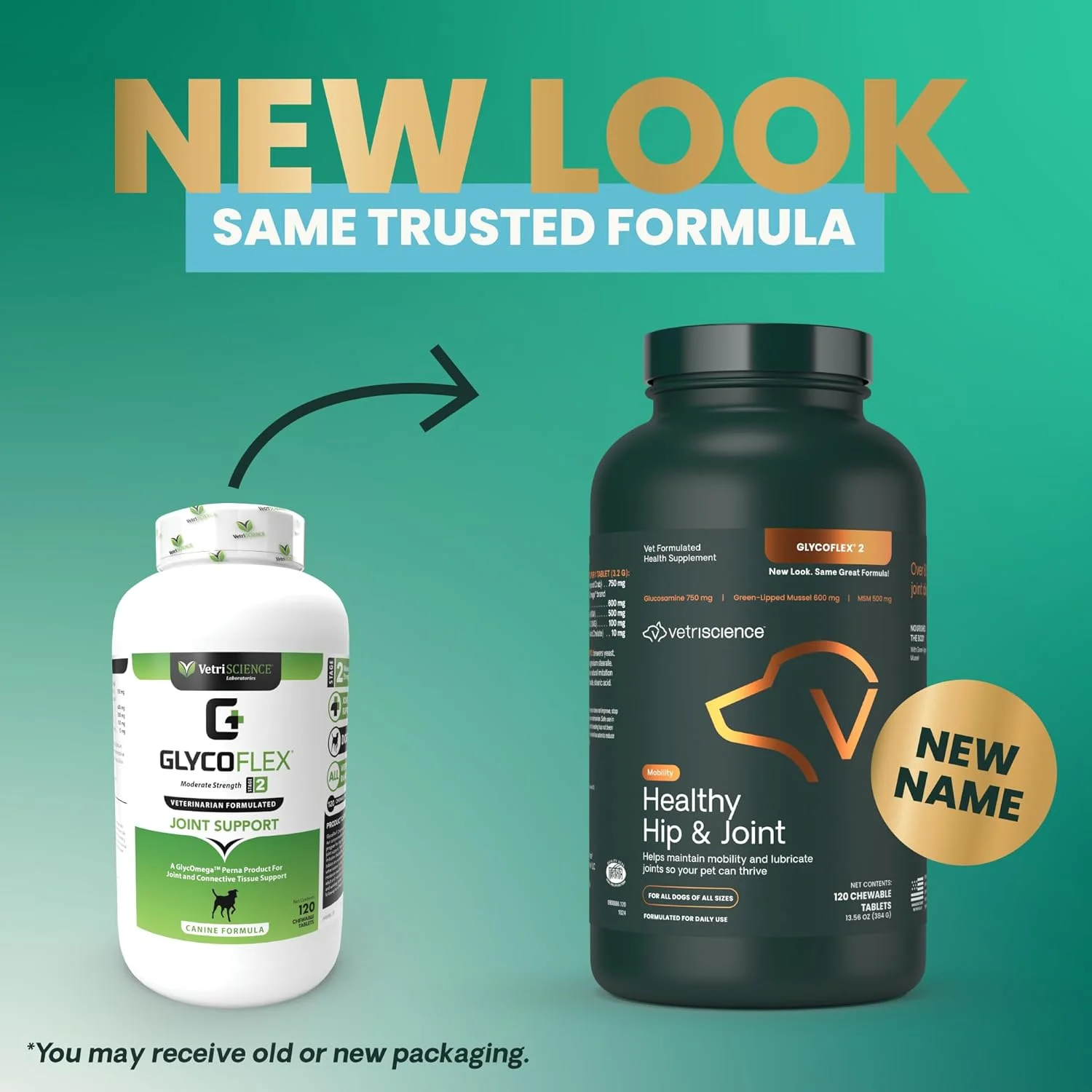 آزمایشگاه های VetriScience - GlycoFlex 2، مکمل مفصل و لگن