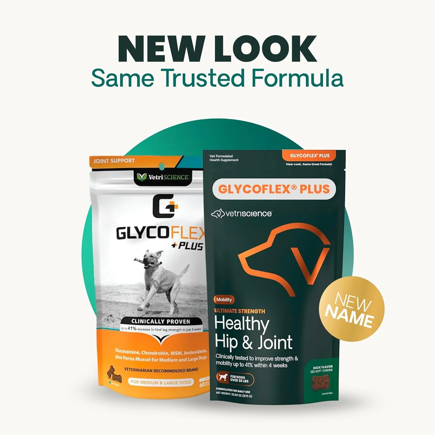 مکمل بالینی اثبات شده مفصل ران و مفاصل VETRISCIENCE Glycoflex 3 حاوی کندرویتین و گلوکزامین برای سگ ها، طعم اردک، 60 عدد - مکمل پشتیبانی از تحرک توصیه شده توسط دامپزشکان حاوی DMG، MSM و پرنا