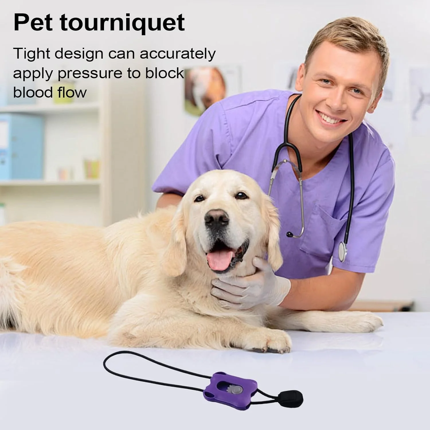 بانداژ زخم حیوانات خانگی - بند فشاری ورزشی با رهاسازی سریع | بانداژ قابل حمل با رهاسازی سریع برای کنترل فوری خونریزی برای آسیب های زخم خانگی گربه سگ مسافرتی دامپزشکی