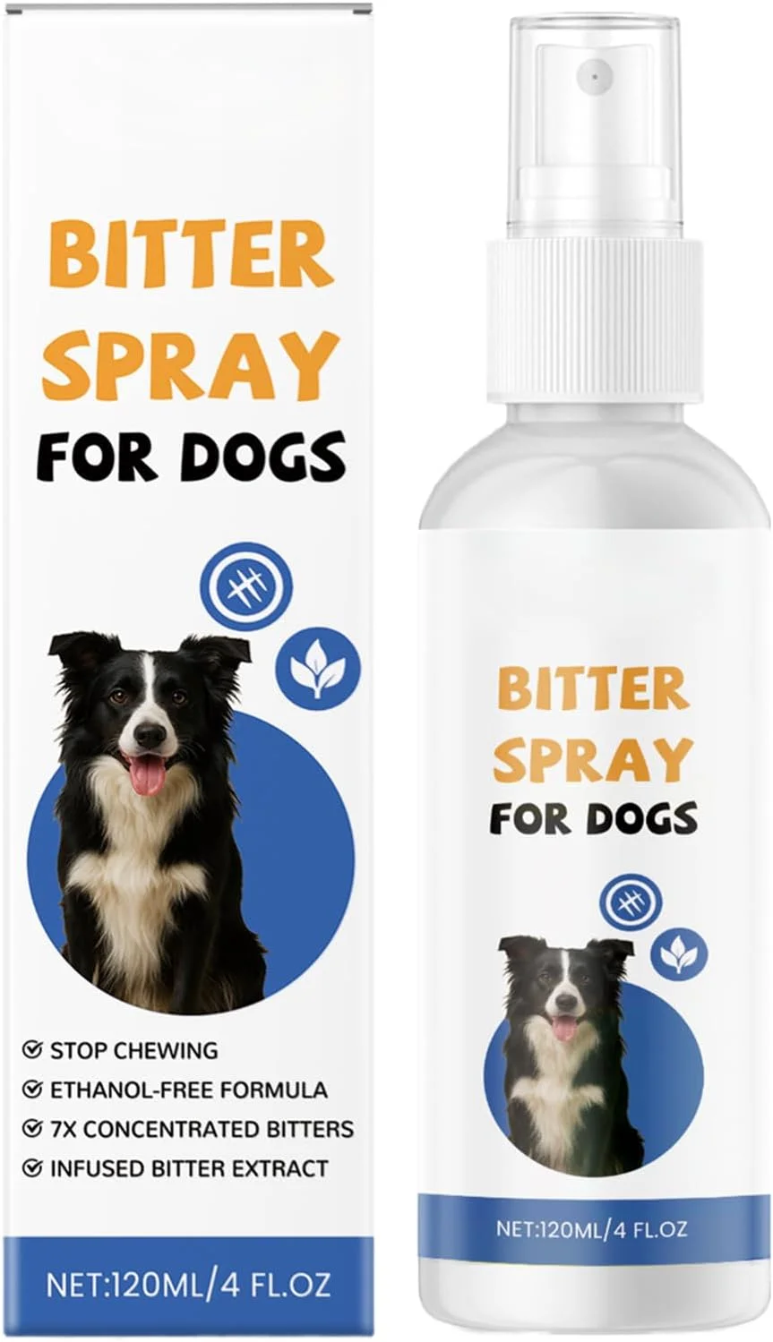 اسپری ضد جویدن سگ - محلول جلوگیری از گاز گرفتن برای توله سگ - اسپری آرام بخش 120 میلی لیتری ضد جویدن سگ برای مبلمان، فرش، داخل خانه، حیاط، چمن