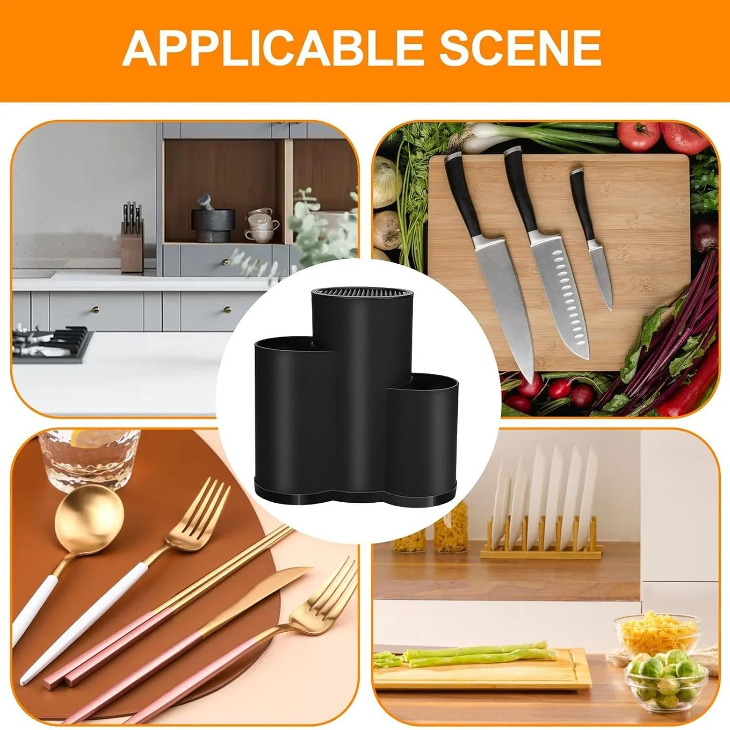 جا قاشقی و چنگالی آشپزخانه NALACAL، استند سازماندهی کارد و چنگال آشپزخانه، جا قاشقی بزرگ 3 محفظه، صرفه جویی در فضای پیشخوان کشو، جا کارد و چنگال برای کارد و چنگال، نقره ای، مشکی