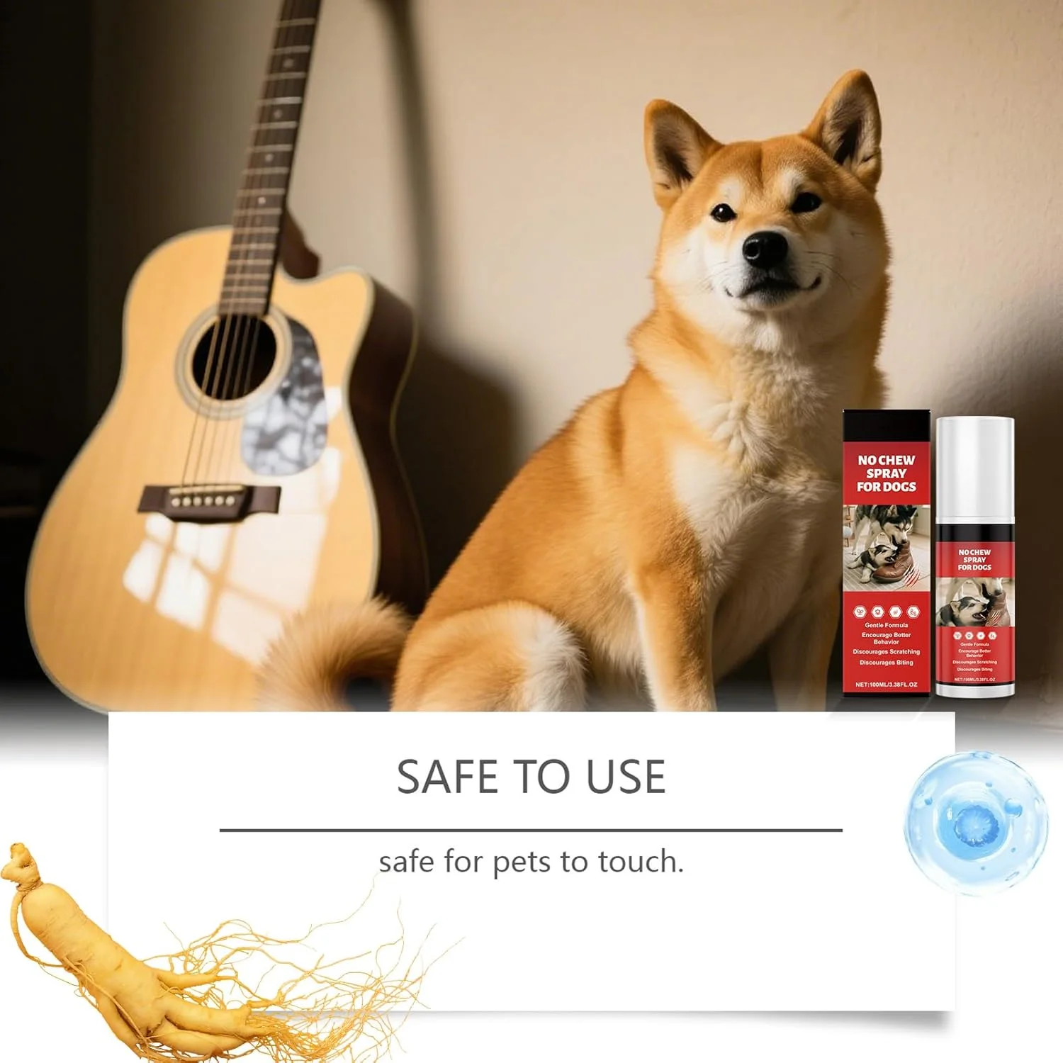 اسپری ضد جویدن برای سگ ها - اسپری سگ ۱۰۰ میلی لیتری برای جلوگیری از جویدن، عامل کمک رفتاری ملایم و تلخ برای اصلاح گاز گرفتن گربه ها و خرگوش ها