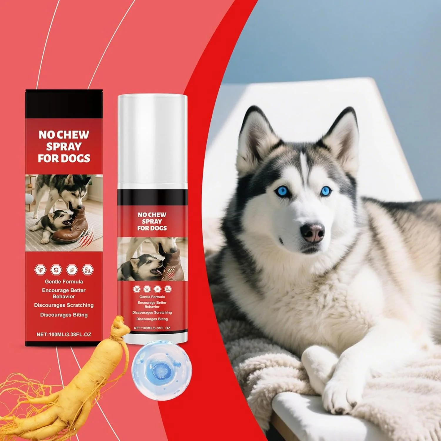 اسپری ضد جویدن برای سگ ها - اسپری سگ ۱۰۰ میلی لیتری برای جلوگیری از جویدن، عامل کمک رفتاری ملایم و تلخ برای اصلاح گاز گرفتن گربه ها و خرگوش ها