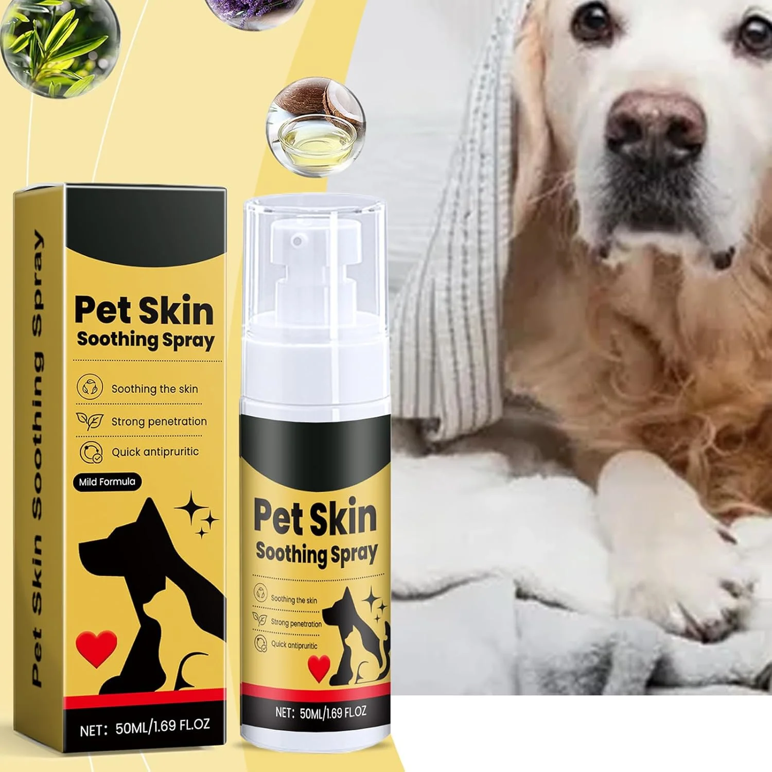 اسپری مراقبت از پوست و خراشیدگی سگ | اسپری مراقبت از خارش، محافظت کننده، تسکین دهنده و ملایم برای پوست خارش دار توله سگ، بچه گربه، گربه و نظافت روزانه حیوانات خانگی اسپری مراقبت از پوست و خراشیدگی سگ | اسپری مراقبت از خارش، محافظت کننده، تسکین دهنده و ملایم برای پوست خارش دار توله سگ، بچه گربه، گربه و نظافت روزانه حیوانات خانگی