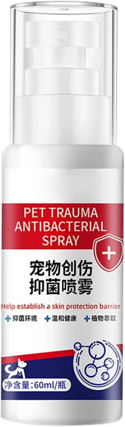 محلول پاک کننده زخم سگ | اسپری مراقبت از زخم 60 میلی لیتری | تسکین دهنده طبیعی پوست، عملکرد سریع، غیر تحریک کننده، لوازم بهداشتی برای تحریک و خراش محلول پاک کننده زخم سگ | اسپری مراقبت از زخم 60 میلی لیتری | تسکین دهنده طبیعی پوست، عملکرد سریع، غیر تحریک کننده، لوازم بهداشتی برای تحریک و خراش