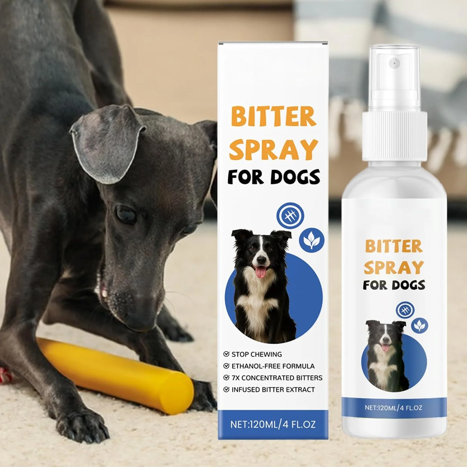 اسپری ضد جویدن سگ | محلول تلخ برای جلوگیری از لیسیدن حیوانات خانگی | 120 میلی لیتر اسپری طبیعی تلخ ضد جویدن سگ برای مبلمان، چمن، فضای باز، فرش اسپری ضد جویدن سگ | محلول تلخ برای جلوگیری از لیسیدن حیوانات خانگی | 120 میلی لیتر اسپری طبیعی تلخ ضد جویدن سگ برای مبلمان، چمن، فضای باز، فرش