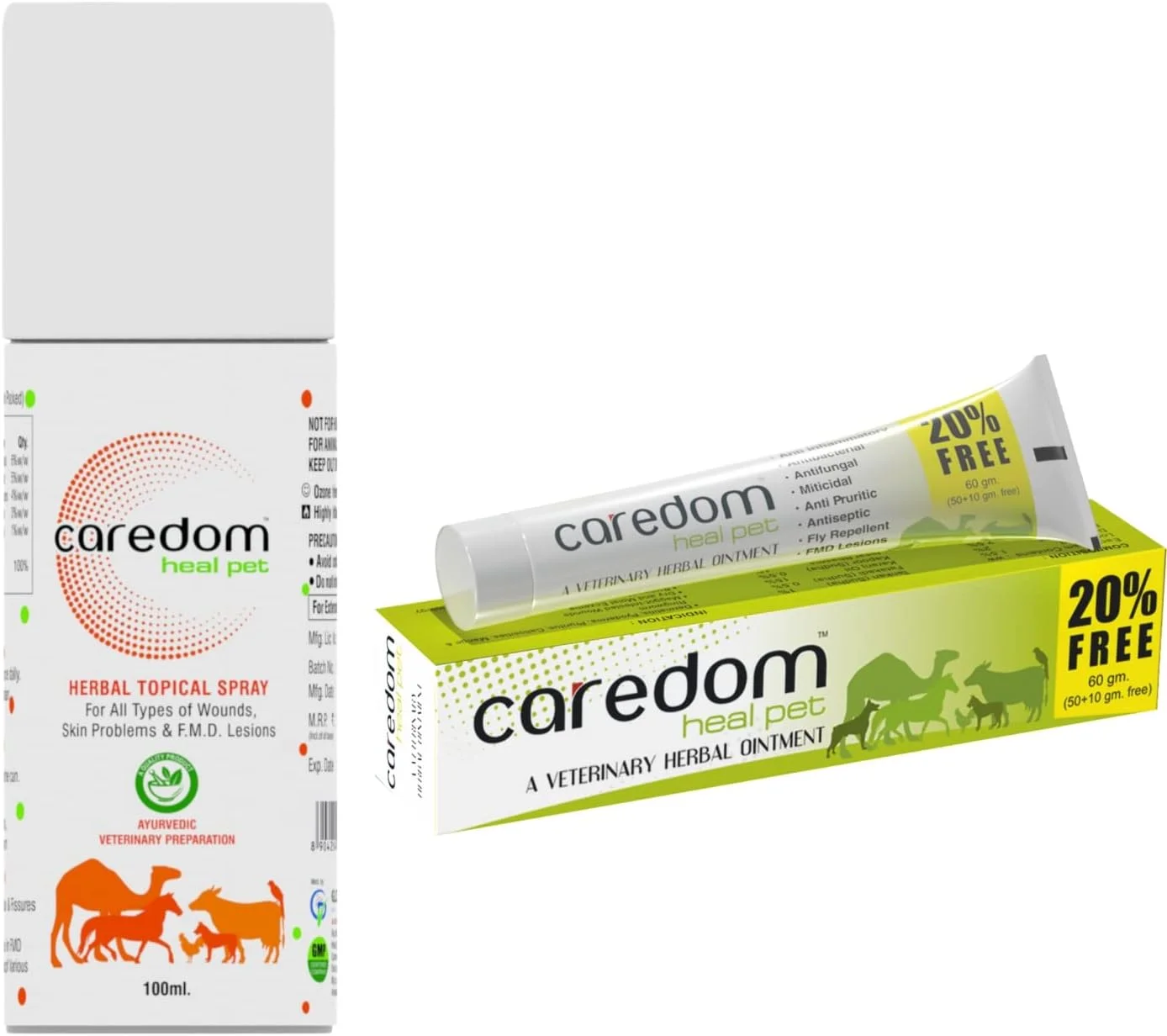 اسپری و پماد گیاهی دامپزشکی Heal Pet برای سوختگی، بریدگی، مشکلات پوستی | اسپری سگ و سایر حیوانات خانگی برای انواع زخم ها | 100 میلی لیتر | 60 گرم | بسته 2 عددی اسپری و پماد گیاهی دامپزشکی Heal Pet برای سوختگی، بریدگی، مشکلات پوستی | اسپری سگ و سایر حیوانات خانگی برای انواع زخم ها | 100 میلی لیتر | 60 گرم | بسته 2 عددی