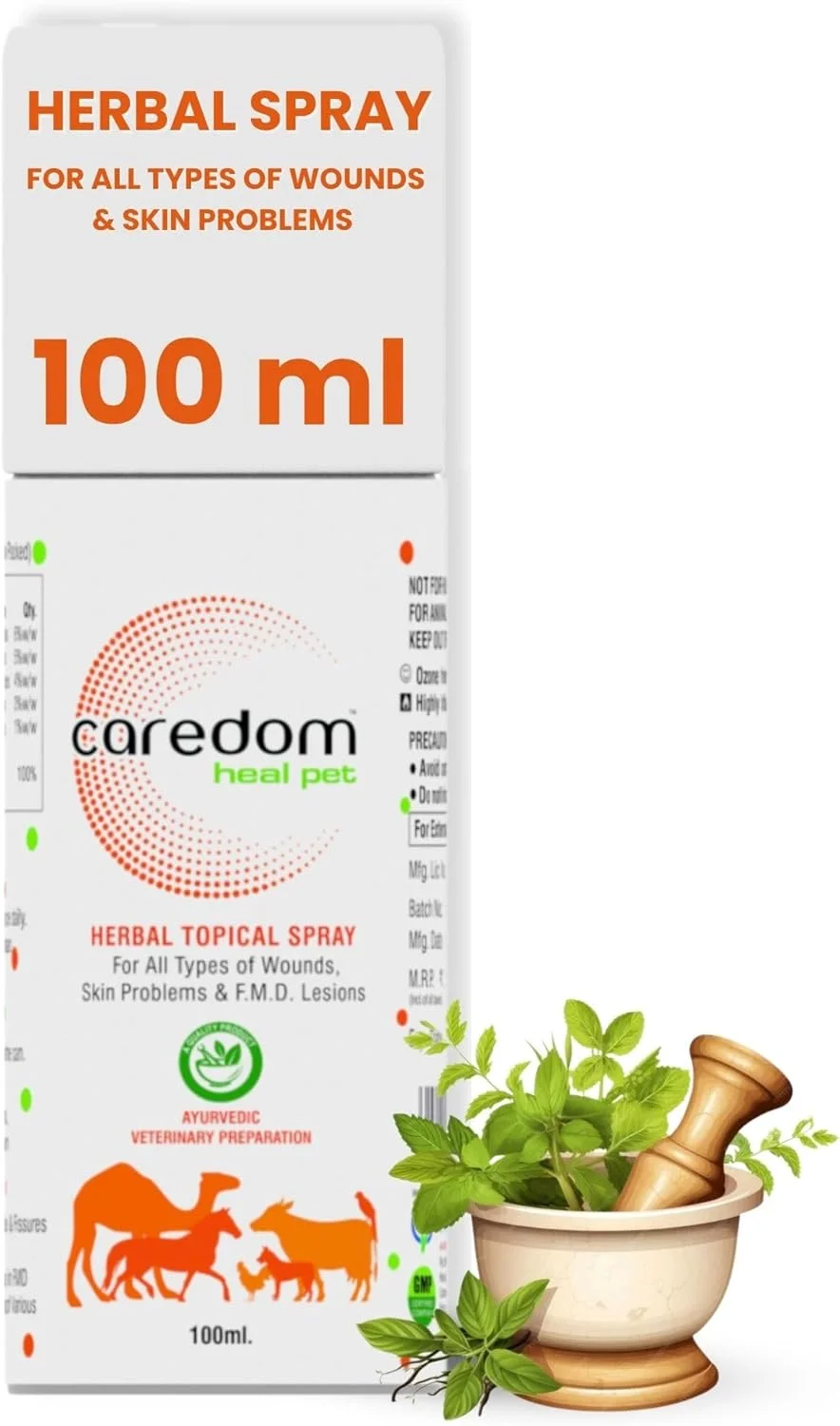 اسپری موضعی گیاهی التیام بخش حیوانات خانگی | اسپری سگ و سایر حیوانات خانگی برای انواع زخم ها | اسپری گیاهی دامپزشکی برای سوختگی، بریدگی، مشکلات پوستی و ضایعات دهان و پا | 100 میلی لیتر اسپری موضعی گیاهی التیام بخش حیوانات خانگی | اسپری سگ و سایر حیوانات خانگی برای انواع زخم ها | اسپری گیاهی دامپزشکی برای سوختگی، بریدگی، مشکلات پوستی و ضایعات دهان و پا | 100 میلی لیتر
