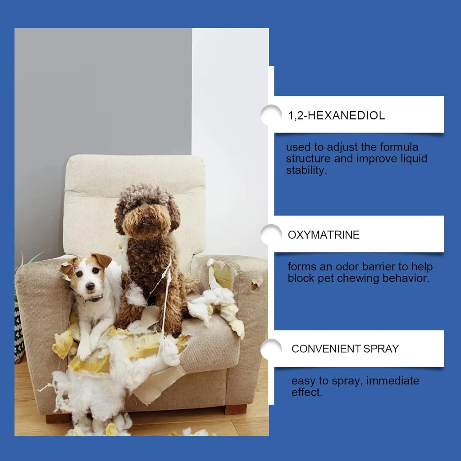 اسپری ضد جویدن سگ - محلول طبیعی برای جلوگیری از لیسیدن حیوانات خانگی، اسپری آرام بخش 120 میلی لیتری ضد جویدن سگ برای مبلمان، فرش، داخل خانه، حیاط، چمن
