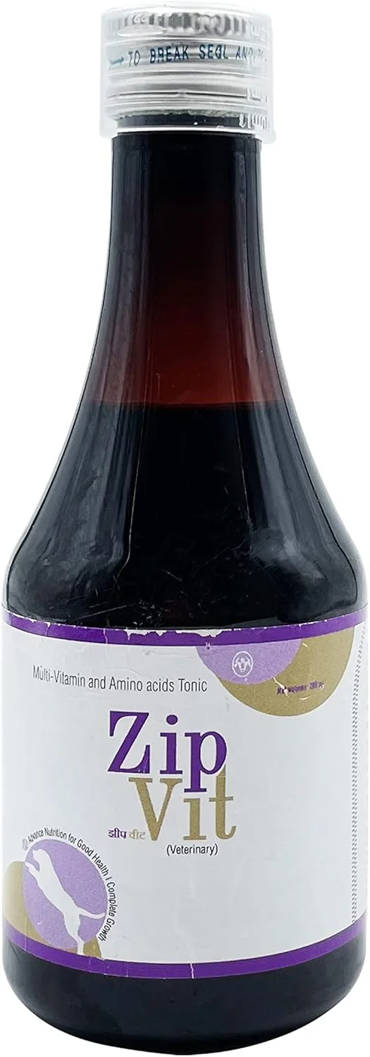 مولتی ویتامین ALP ZipVit برای سگ ها | مکمل اسید آمینه و ویتامین سگ | تقویت کننده سیستم ایمنی و تحریک کننده اشتها برای سگ ها و گربه ها (بسته 1 عددی)