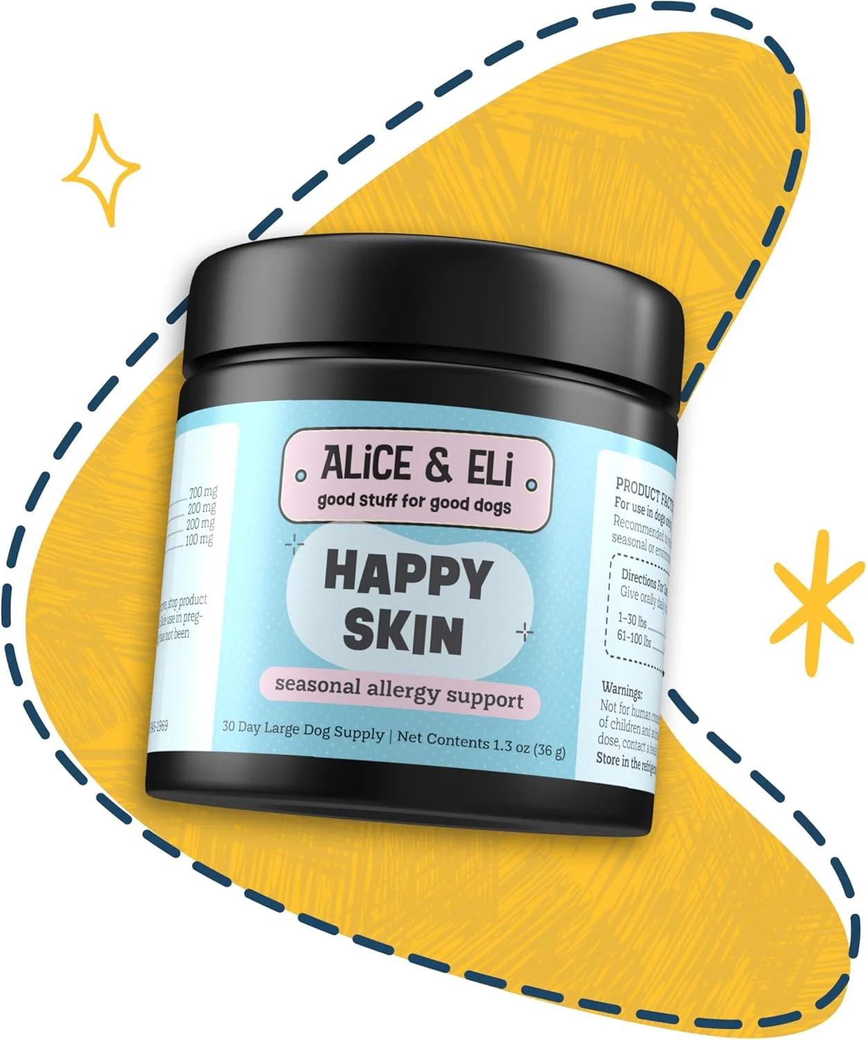 آلیس و الی - محصولی برای حمایت از پوست در برابر آلرژی های فصلی حاوی کوئرستین و آغوز گاوی - مناسب برای سگ های با پوست حساس یا آلرژی های محیطی