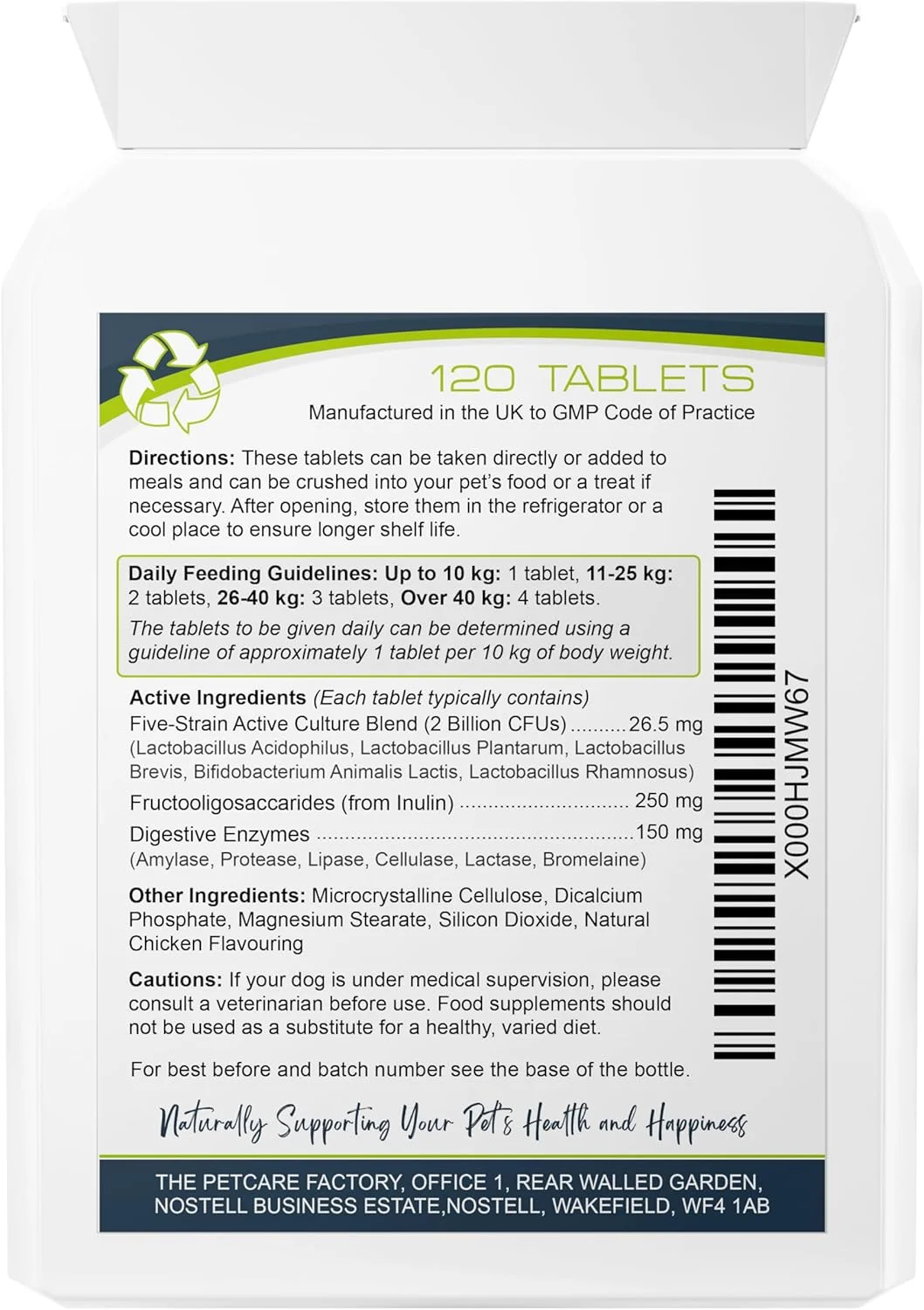 پروبیوتیک پیشرفته پلاس، 5 سویه باکتری در پایه اینولین پری‌بیوتیک، 2 میلیارد CFU در هر قرص، به همراه آنزیم‌های گوارشی، 120 قرص، تقویت کننده هضم سالم در سگ‌ها