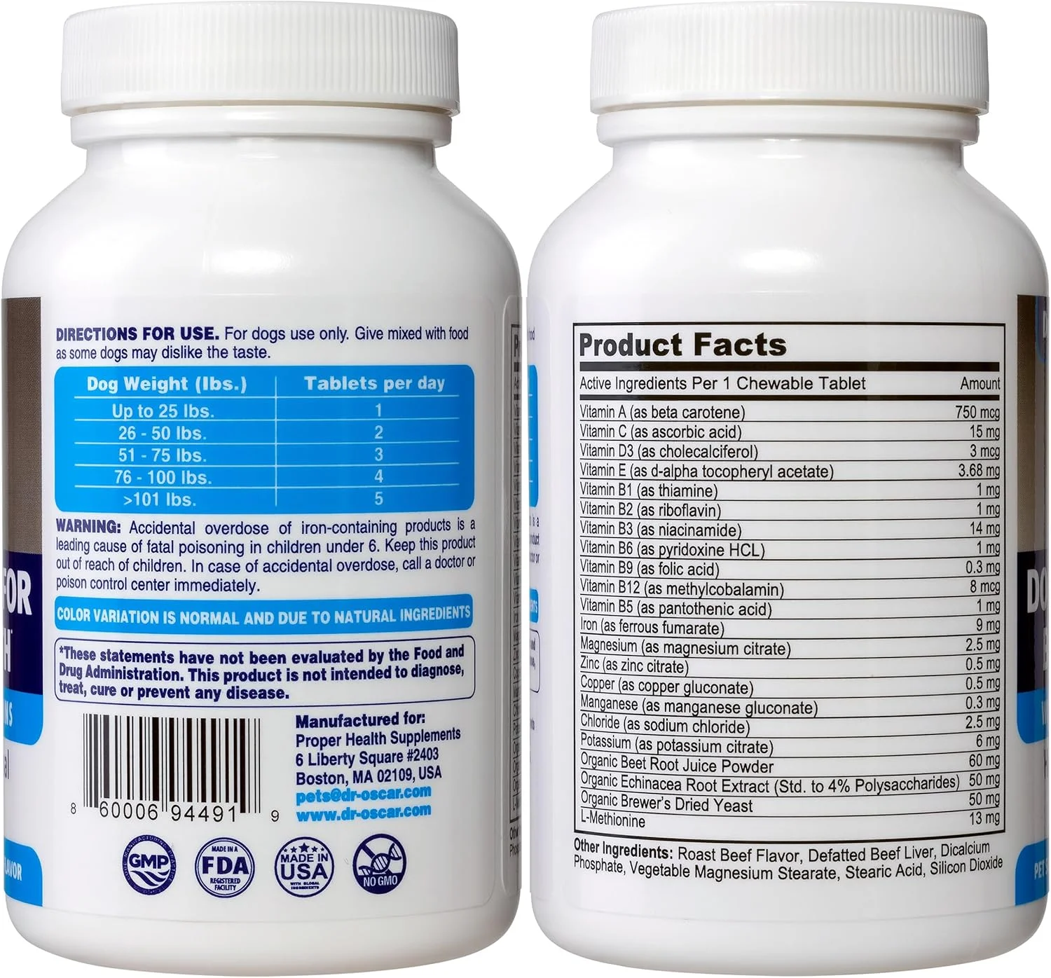 مکمل ۳ در ۱ خون، ایمنی و انرژی برای سگ ها، مکمل آهن برای سگ ها، کمک به حفظ سلامت خون، سطوح طبیعی سلول های قرمز خون و عملکرد لخته شدن طبیعی، ۱۲۰ قرص