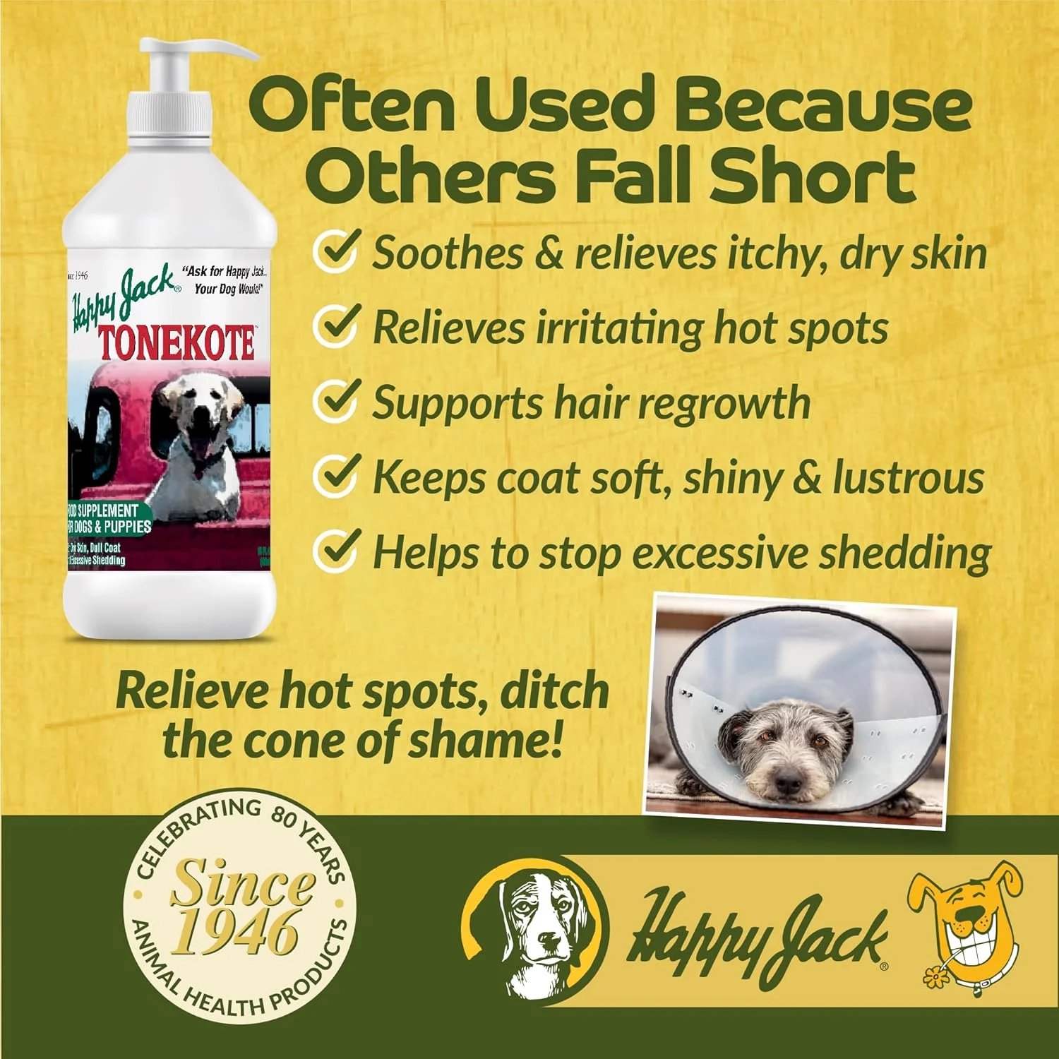 (1 بسته) - مکمل غذایی سگ هپی جک TONEKOTE، 470 میلی لیتر