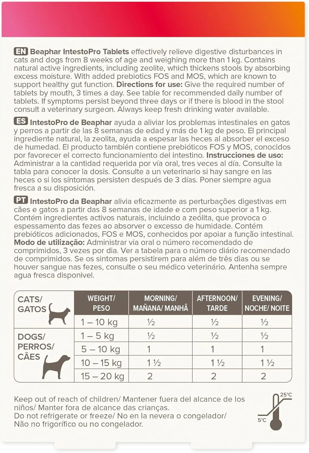قرص ضد اسهال Beaphar IntestoPro برای سگ ها و گربه های کوچک، 20 عدد
