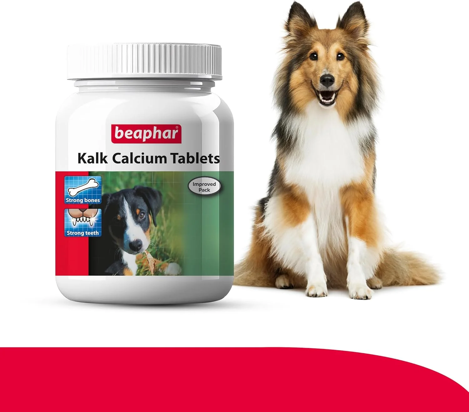 بسته دو عددی قرص کلسیم Beaphar Kalk 60 عددی به همراه مکمل مولتی ویتامین برای سگ، استخوان های قوی و رشد سریع