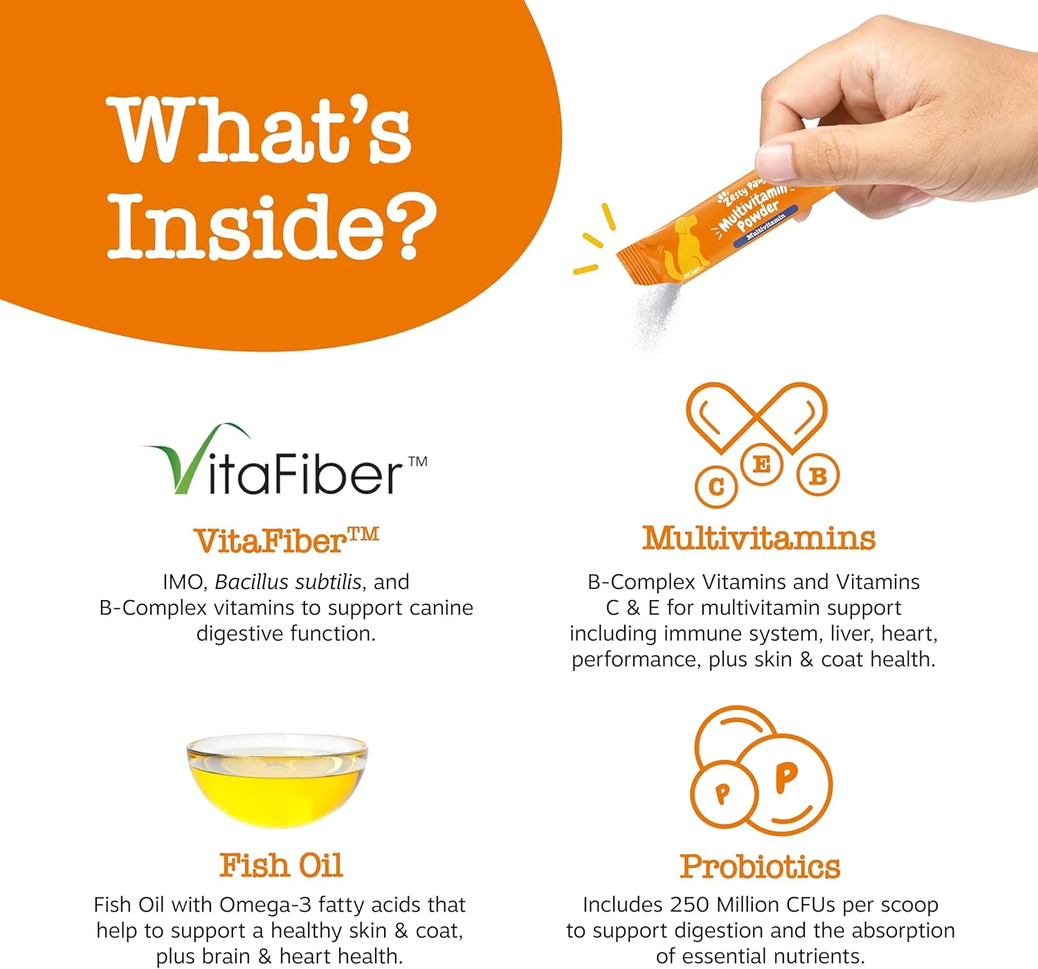 مولتی ویتامین 10 در 1 سگ ها - پشتیبانی از روده، سیستم ایمنی، مفاصل، پوست و مو، و موارد دیگر - پودر ویتامین ها و مکمل های سگ - مکمل های حیوانات خانگی با روغن ماهی امگا و VitaFiber - طعم سالمون - 30 عدد