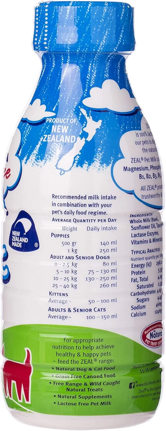شیر مخصوص حیوانات خانگی زیل بدون لاکتوز برای گربه ها و سگ ها، 380 میلی لیتر