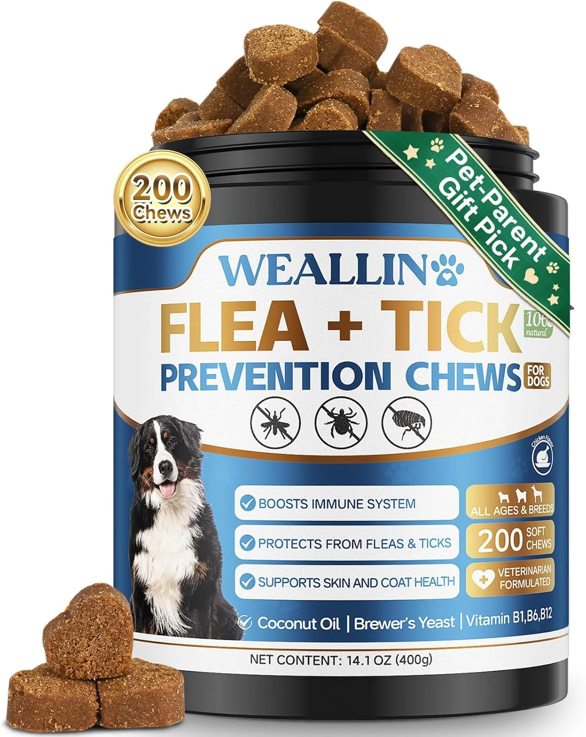 200 جویدنی نرم برای پشتیبانی تغذیه ای طبیعی سگ ها و توله سگ ها، طعم مرغ