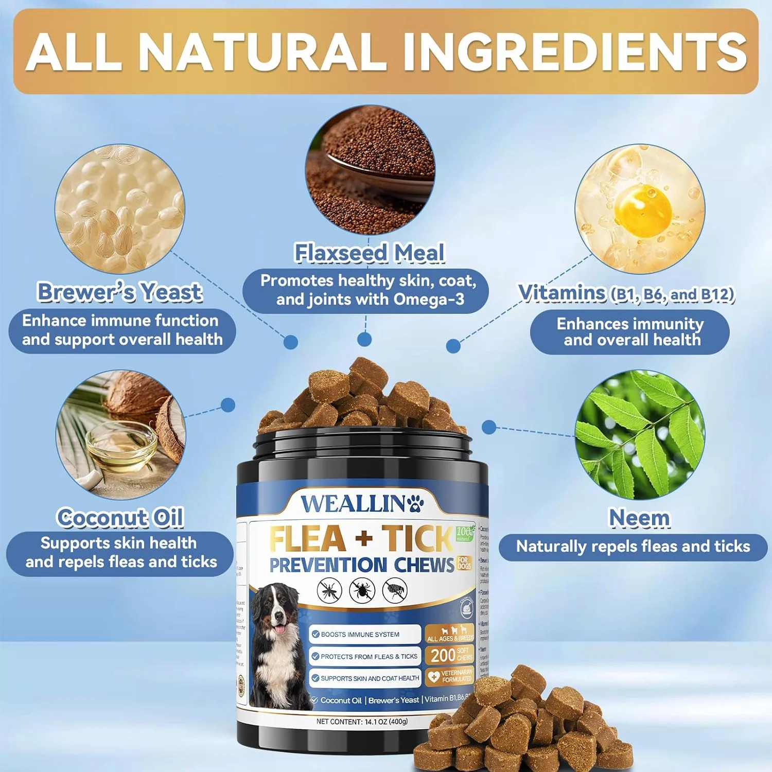 200 جویدنی نرم برای پشتیبانی تغذیه ای طبیعی سگ ها و توله سگ ها، طعم مرغ