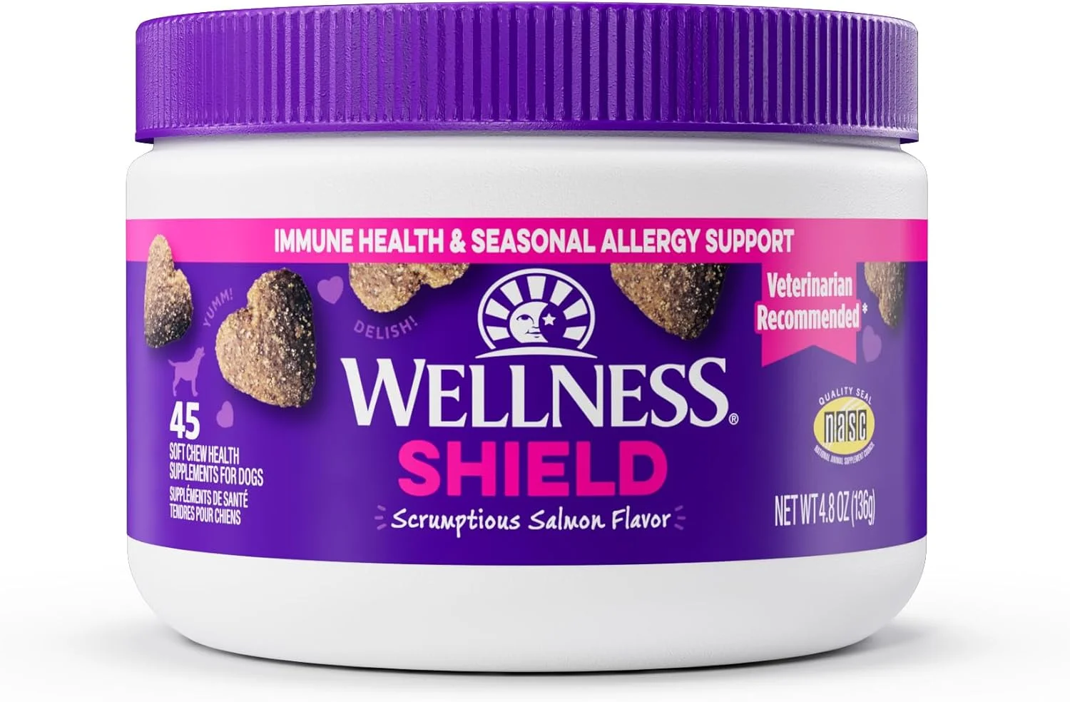 تشویقی نرم طعم ماهی سالمون برای تقویت سیستم ایمنی و ضد حساسیت سگ ها، 45 عدد