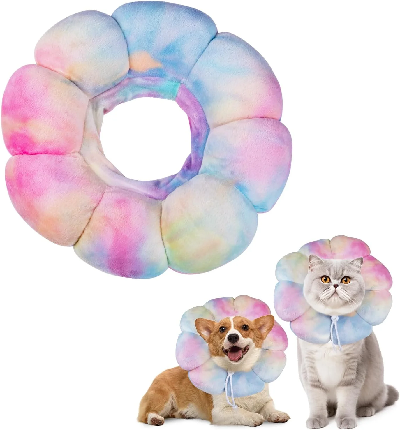 طوق گردنی سگ نرم، طرح گل زیبا و قابل تنظیم برای آرام کردن سگ و گربه بعد از جراحی، طوق ریکاوری حیوانات خانگی و جلوگیری از لیسیدن طوق گردنی سگ نرم، طرح گل زیبا و قابل تنظیم برای آرام کردن سگ و گربه بعد از جراحی، طوق ریکاوری حیوانات خانگی و جلوگیری از لیسیدن