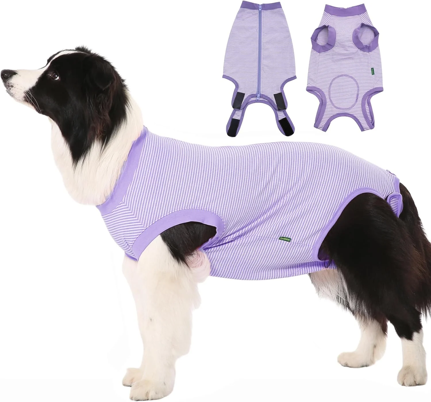 لباس نقاهت سگ، پیراهن جراحی کوچک بنفش، لباس نقاهت جراحی نر، راه راه بنفش-سفید لباس نقاهت سگ، پیراهن جراحی کوچک بنفش، لباس نقاهت جراحی نر، راه راه بنفش-سفید