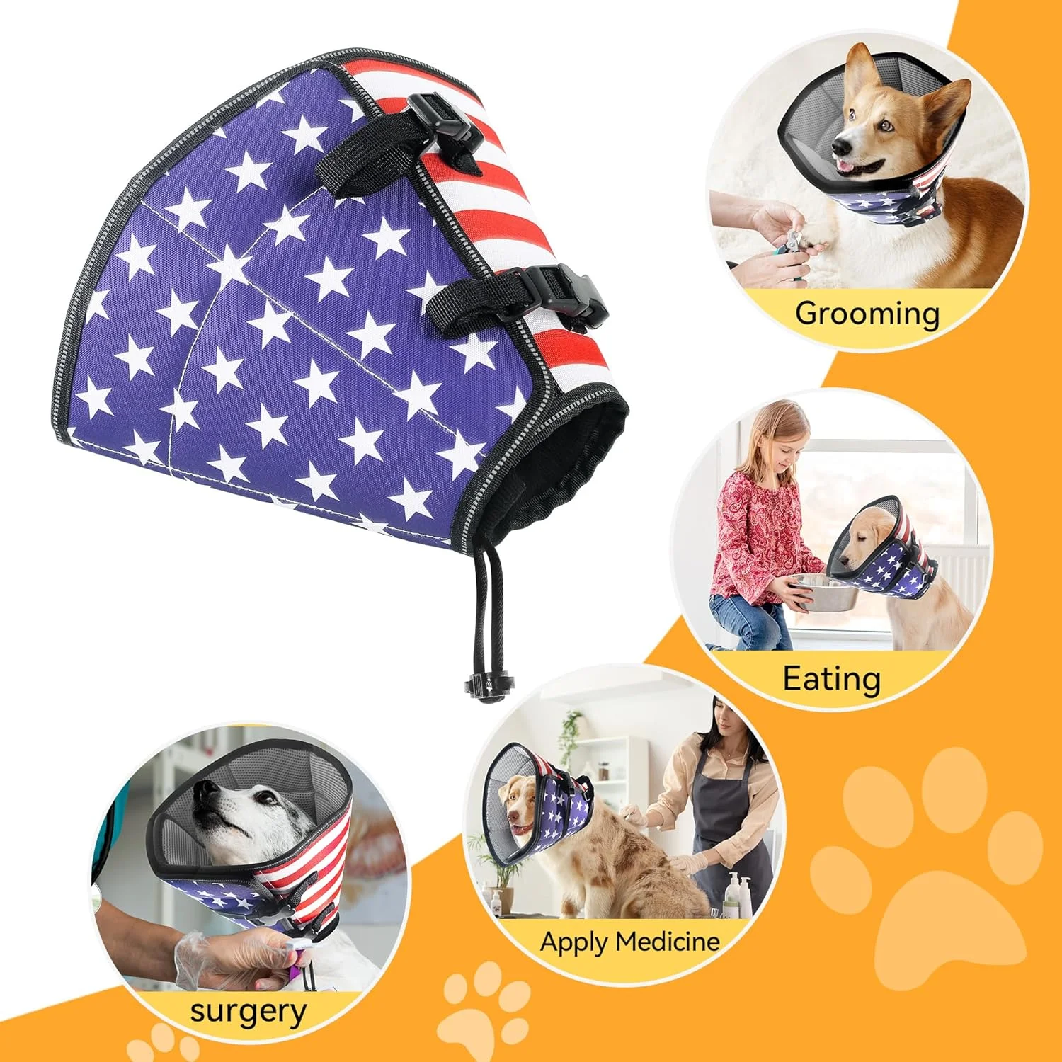 طوق گردنی نرم سگ TDTOK، جایگزین طوق گردنی بادی قابل تنظیم برای سگ های بزرگ، متوسط و کوچک بعد از جراحی، طوق گردنی راحت و تنفسی برای جلوگیری از لیس زدن