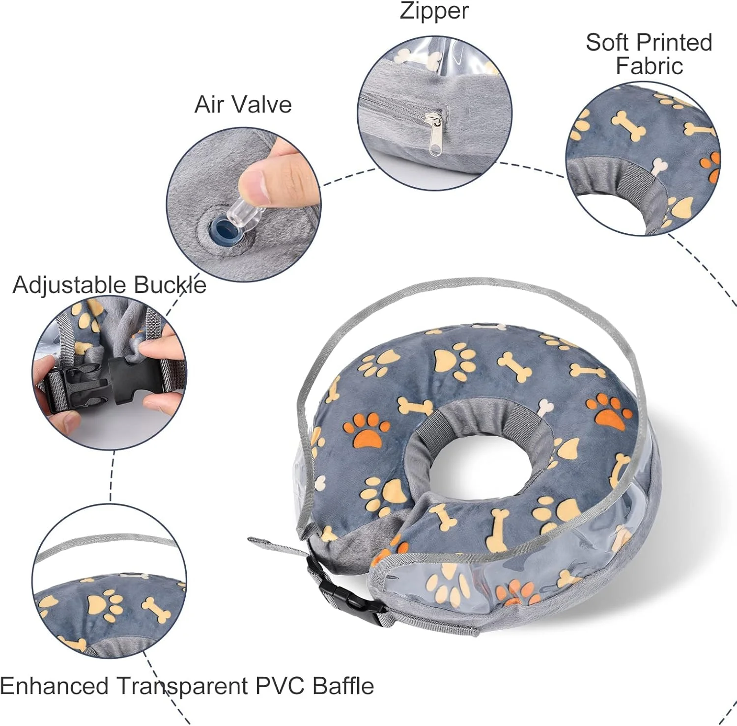مخروط سگ تریفی، طوق گردنی بادی راحت برای سگ ها، نرم و قابل تنظیم برای بعد از جراحی، زخم ها، جوش ها و معاینات دامپزشکی، محافظ شفاف و سگک ایمن، سایز متوسط مخروط سگ تریفی، طوق گردنی بادی راحت برای سگ ها، نرم و قابل تنظیم برای بعد از جراحی، زخم ها، جوش ها و معاینات دامپزشکی، محافظ شفاف و سگک ایمن، سایز متوسط