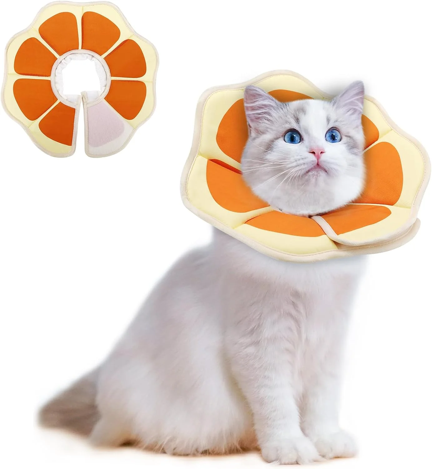 طوق گربه سوپت، طوق قابل تنظیم برای گربه، طوق گردن التیام بخش، قیف نرم بعد از جراحی و آسیب دیدگی برای توله سگ ها، سگ های کوچک و گربه ها