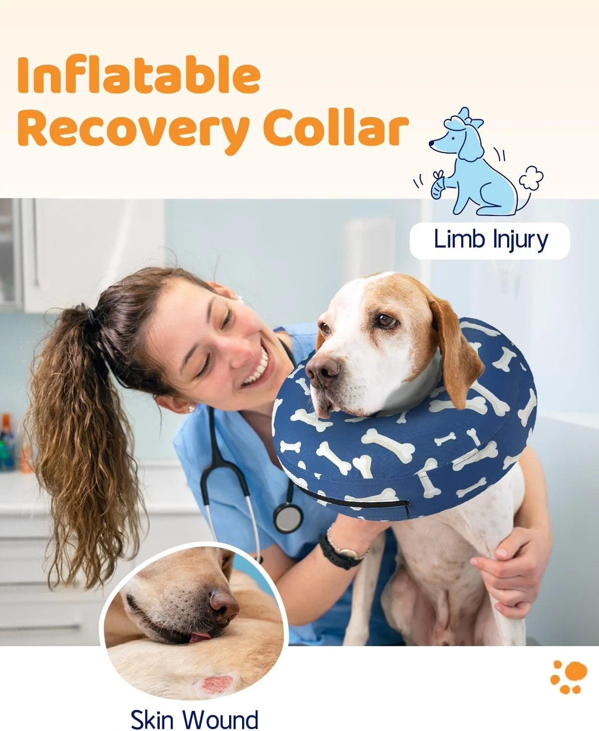 طوق بادی سگ Supet جایگزین طوق جراحی، طوق گردنی سگ برای دوران نقاهت، طوق نرم حیوانات خانگی برای سگ های کوچک، متوسط و بزرگ طوق بادی سگ Supet جایگزین طوق جراحی، طوق گردنی سگ برای دوران نقاهت، طوق نرم حیوانات خانگی برای سگ های کوچک، متوسط و بزرگ