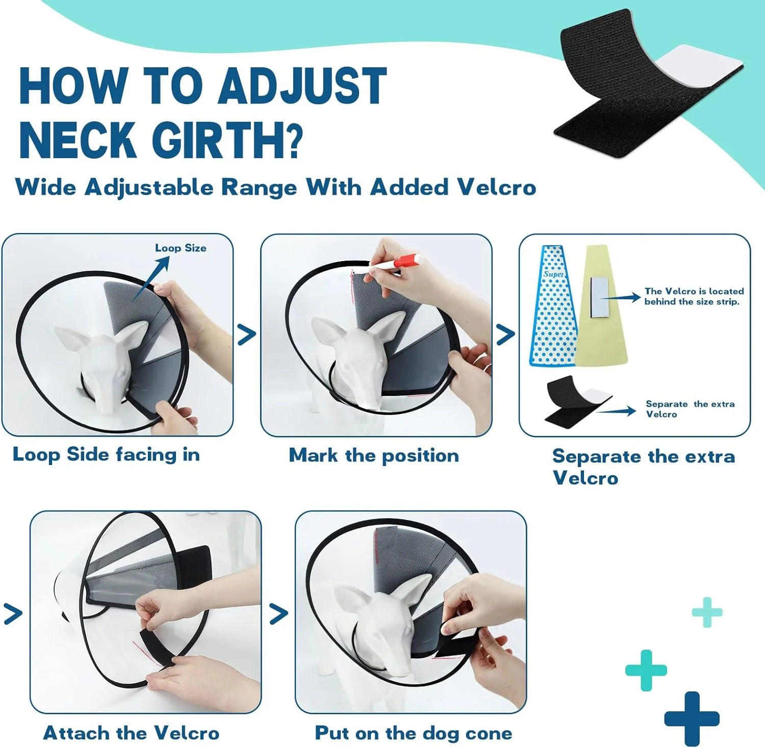 طوق گردنی سگ قابل تنظیم سوپت برای جلوگیری از لیسیدن، طوق الیزابتی برای سگ های کوچک، متوسط و بزرگ، طوق ریکاوری راحت حیوانات خانگی بعد از جراحی، طوق گردنی پلاستیکی سگ طوق گردنی سگ قابل تنظیم سوپت برای جلوگیری از لیسیدن، طوق الیزابتی برای سگ های کوچک، متوسط و بزرگ، طوق ریکاوری راحت حیوانات خانگی بعد از جراحی، طوق گردنی پلاستیکی سگ