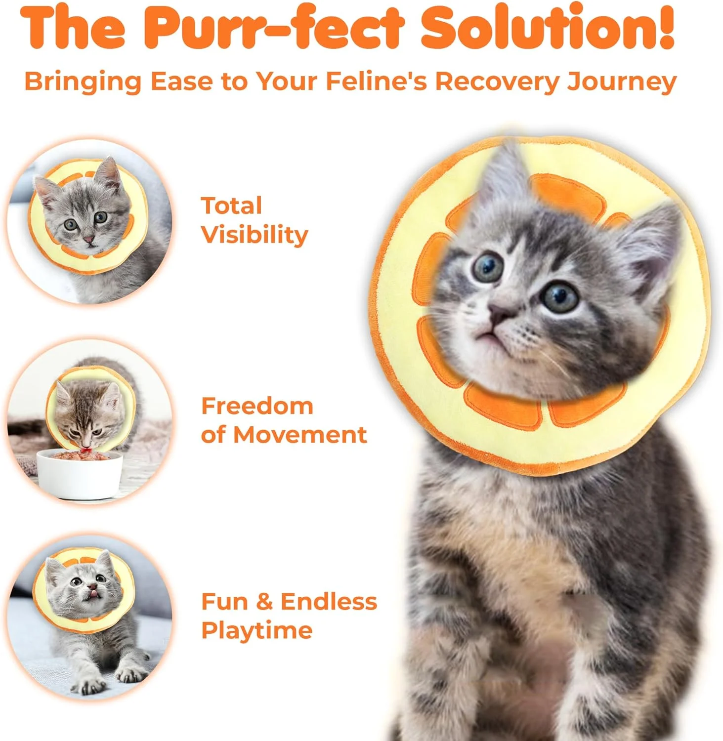 طوق گردنی نرم مدل قیفی سان گرو مناسب گربه، طوق الیزابتی برای جلوگیری از لیسیدن زخم گربه و بچه گربه بعد از جراحی، لباس ریکاوری جراحی گربه برای پوشاندن زخم، مناسب توله سگ و خرگوش