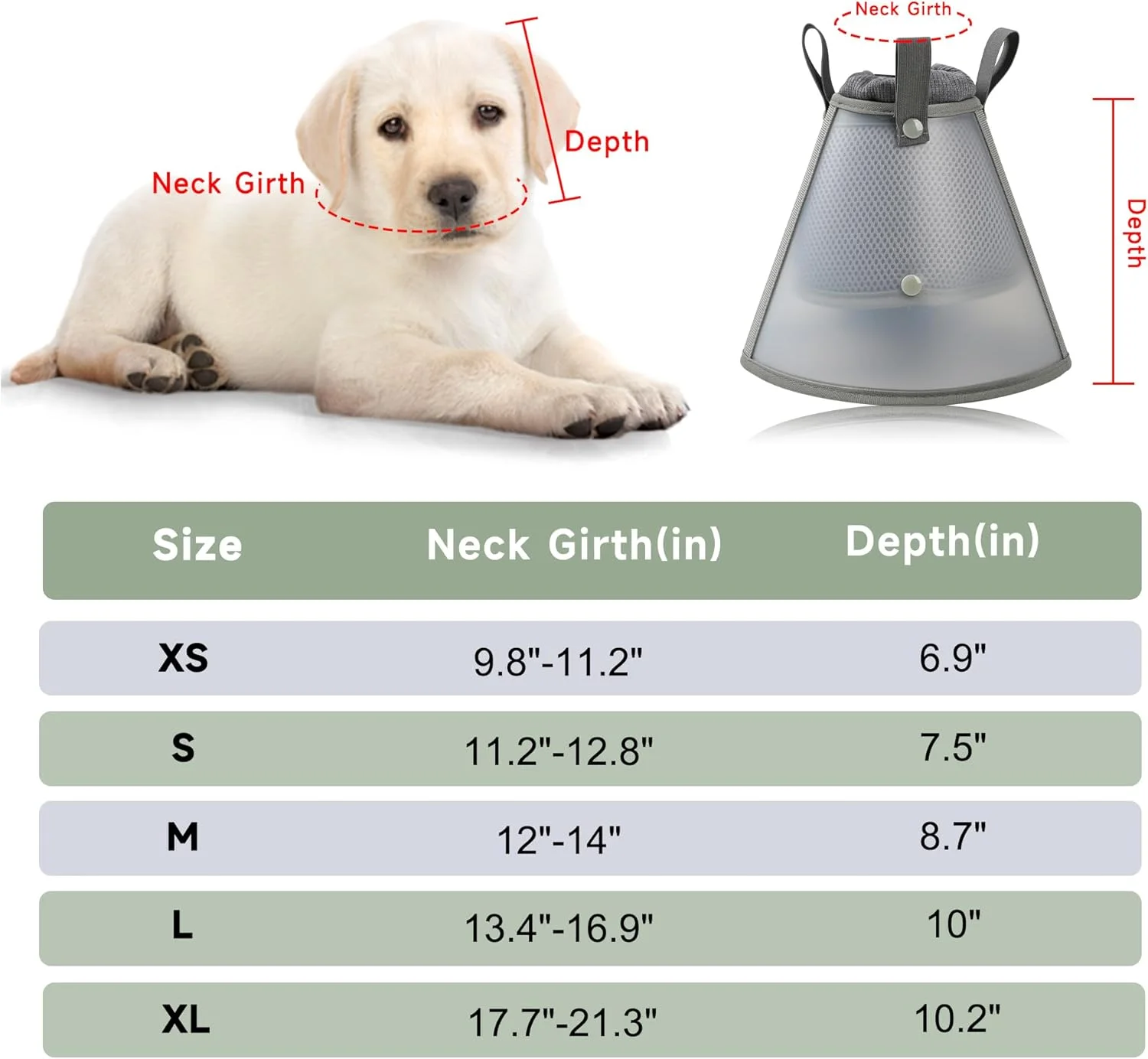 طوق گردنی نرم سگ برای سگ های بزرگ، متوسط و کوچک بعد از جراحی، طوق ریکاوری قابل تنظیم حیوانات خانگی، طوق الیزابتی برای سگ ها و گربه ها، خاکستری خیلی بزرگ