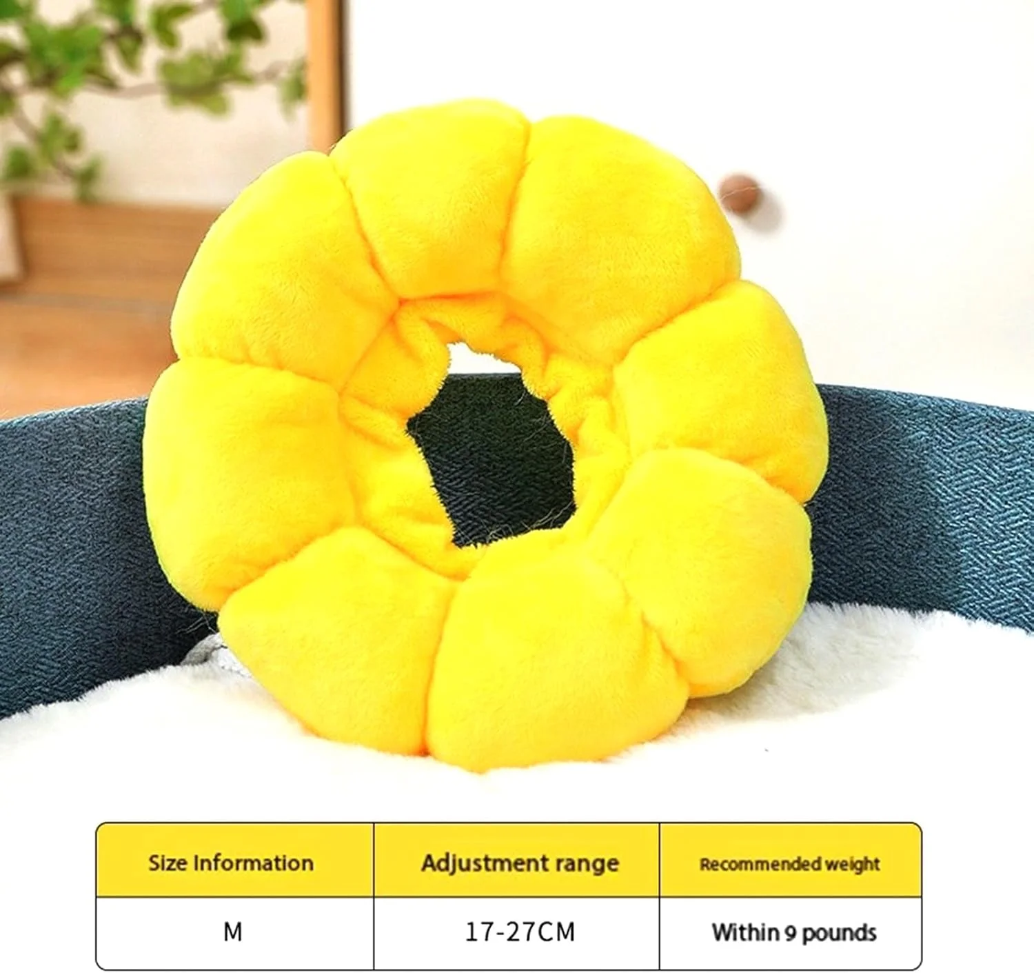 مخروطی نرم گربه برای سگ ها و گربه ها، طرح گل زیبا و پفی برای آرام کردن گربه، جایگزین قلاده سگ قابل تنظیم بعد از جراحی، قلاده الیزابتی محافظ برای بهبودی سگ و جلوگیری از لیسیدن (M)