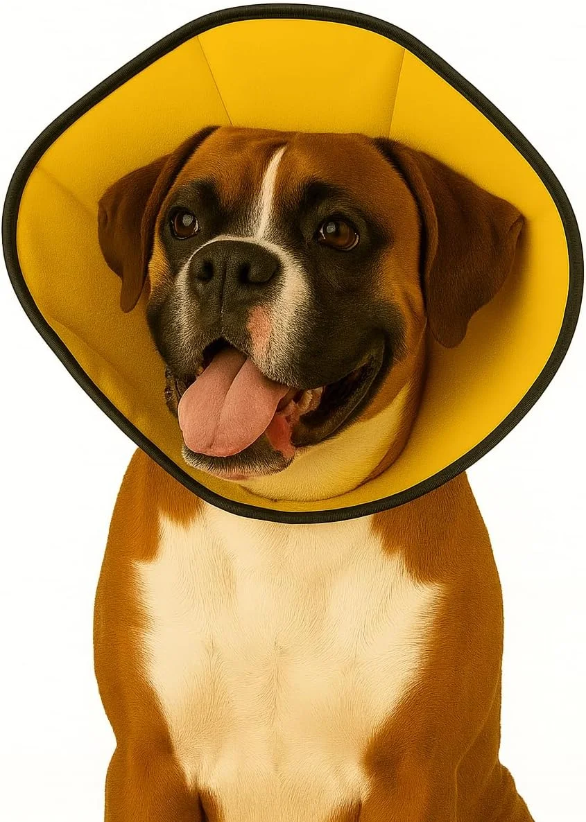 مخروطی نرم برای سگ ها و گربه ها - طوق محافظتی قابل تنظیم و نرم برای دوران نقاهت، طوق گردنی محافظ برای بعد از جراحی، عقیم سازی، زخم ها - زرد - سایزهای L/XL/XXL مخروطی نرم برای سگ ها و گربه ها - طوق محافظتی قابل تنظیم و نرم برای دوران نقاهت، طوق گردنی محافظ برای بعد از جراحی، عقیم سازی، زخم ها - زرد - سایزهای L/XL/XXL