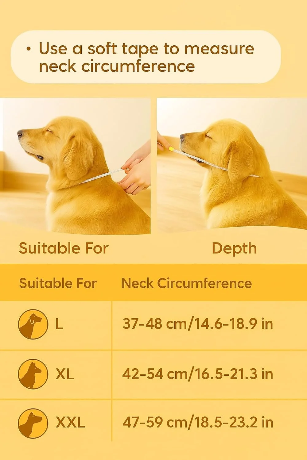 مخروطی نرم برای سگ ها و گربه ها - طوق محافظتی قابل تنظیم و نرم برای دوران نقاهت، طوق گردنی محافظ برای بعد از جراحی، عقیم سازی، زخم ها - زرد - سایزهای L/XL/XXL
