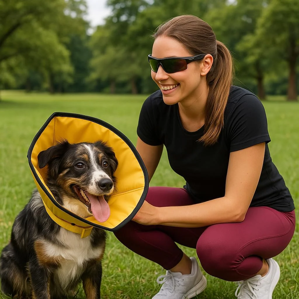 مخروطی نرم برای سگ ها و گربه ها - طوق محافظتی قابل تنظیم و نرم برای دوران نقاهت، طوق گردنی محافظ برای بعد از جراحی، عقیم سازی، زخم ها - زرد - سایزهای L/XL/XXL